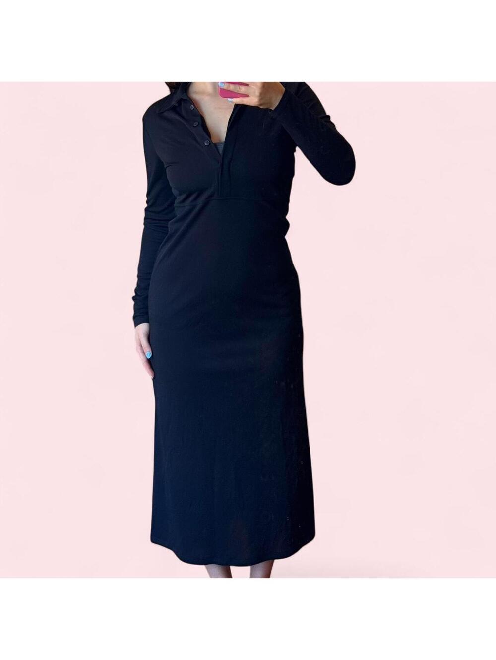 Vintage Emanuel Ungaro black collared dress